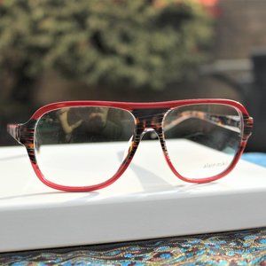 Alain Mikli Plastic Funky Red Aviator Eyeglasses